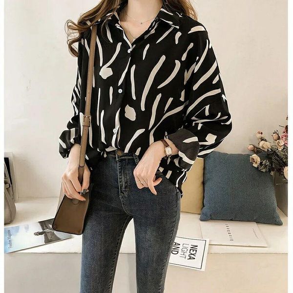 women's blouses & shirts blouse women large size graffiti printed long-sleeved loose shirt blusas mujer de moda, White
women's blouses & shirts blouse women large size graffiti printed long-sleeved loose shirt blusas mujer de moda, White