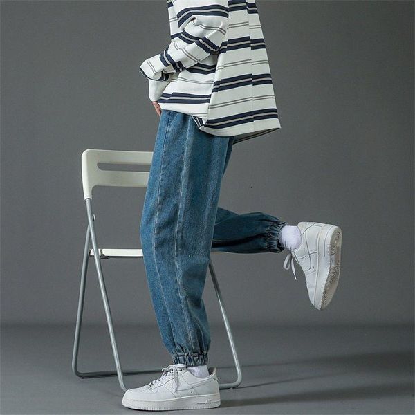 men's jeans pr drawstring male pants 2021 autumn fashion casual men streetwear loose korean hip hop trousers, Blue
men's jeans pr drawstring male pants 2021 autumn fashion casual men streetwear loose korean hip hop trousers, Blue