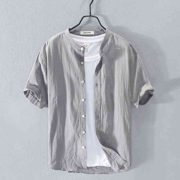 rc211 - men's knitted linen short sleeve shirt simple casual linen shirt2021, White;black
rc211 - men's knitted linen short sleeve shirt simple casual linen shirt2021, White;black