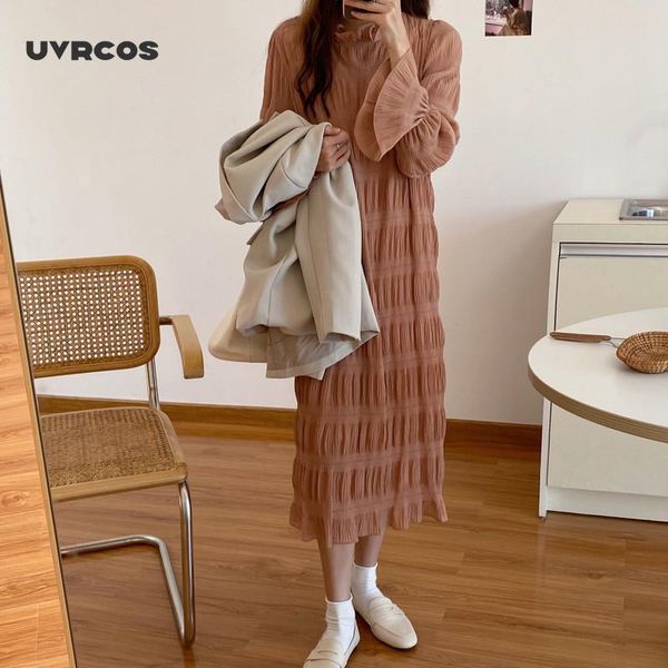 casual dresses uvrcos korean versatile autumn winter long sleeve pleated lace dress 2021 women gentle elegant round neck, Black;gray
casual dresses uvrcos korean versatile autumn winter long sleeve pleated lace dress 2021 women gentle elegant round neck, Black;gray