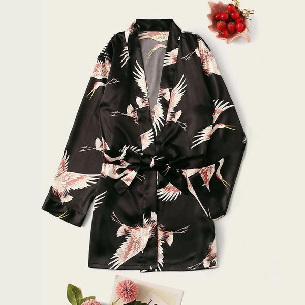 women's sleepwear silk kimono robe bathrobe women satin robes night longue grow for bridesmaid summer plus size s-4xl, Black;red