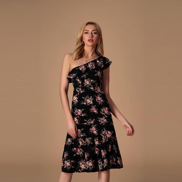 women dresses summer strapless floral dress party evening 2021 slim sleeveless casual, Black;gray
women dresses summer strapless floral dress party evening 2021 slim sleeveless casual, Black;gray
