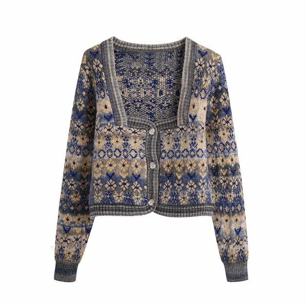 women's knits & tees vintage women floral jacquard sweater fashion ladies knitted short coats streetwear female chic square collar, White
women's knits & tees vintage women floral jacquard sweater fashion ladies knitted short coats streetwear female chic square collar, White