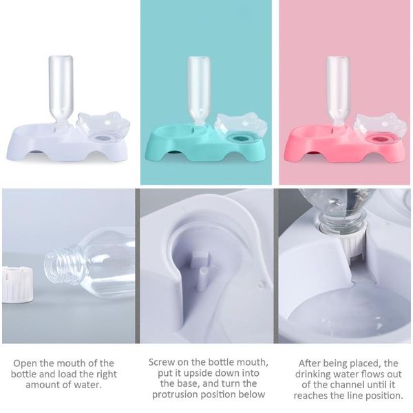 

cat bowls & feeders ears shaped bowl oblique double drinking fountain leak proof cervical vertebra neck protection for cats dog