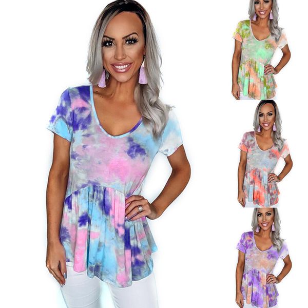 new 2021 summer women's wear gradient tie dye short sleeve loose t-shirt, White
new 2021 summer women's wear gradient tie dye short sleeve loose t-shirt, White