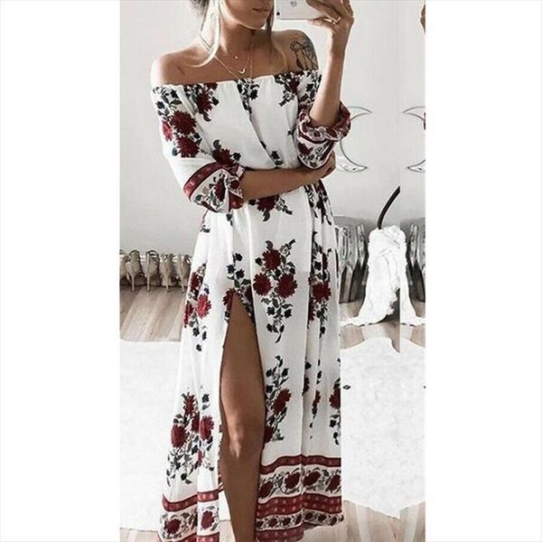 off shoulder floral print women dresses half sleeve maxi boho beach party dress womens slash long robe femme, Black;gray
off shoulder floral print women dresses half sleeve maxi boho beach party dress womens slash long robe femme, Black;gray