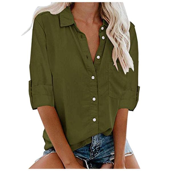 women's blouses & shirts halloween solid woman and button plus size oversized long sleeve female blusas y camisas, White
women's blouses & shirts halloween solid woman and button plus size oversized long sleeve female blusas y camisas, White