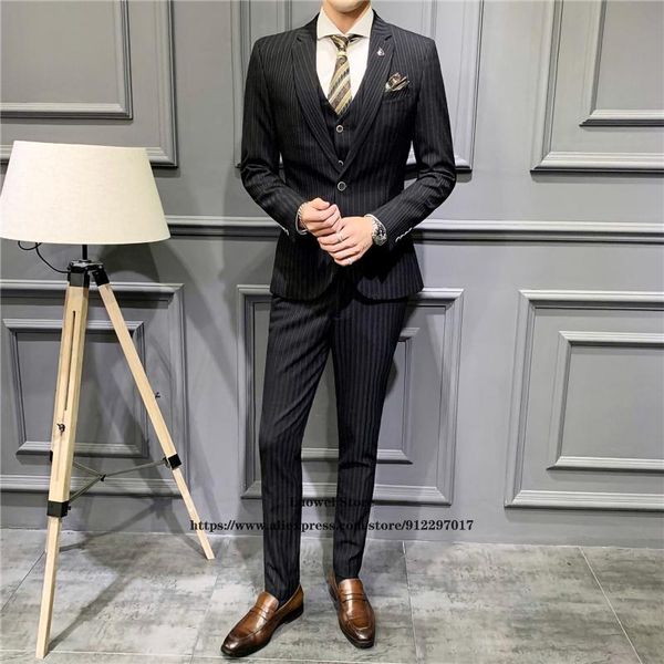 men's suits & blazers classic stripe mens office formal business blazer male wedding groom tuxedo 3 piece jacket vest pants sets costum, White;black
men's suits & blazers classic stripe mens office formal business blazer male wedding groom tuxedo 3 piece jacket vest pants sets costum, White;black