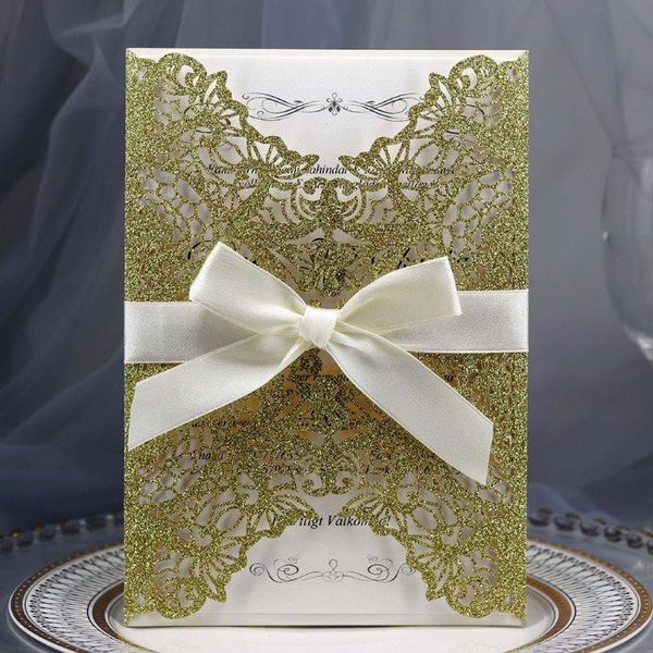 greeting cards 10pcs/set laser cut glitter lace wedding invitation with bow ribbon envelopes for bridal shower engagement birthday
greeting cards 10pcs/set laser cut glitter lace wedding invitation with bow ribbon envelopes for bridal shower engagement birthday