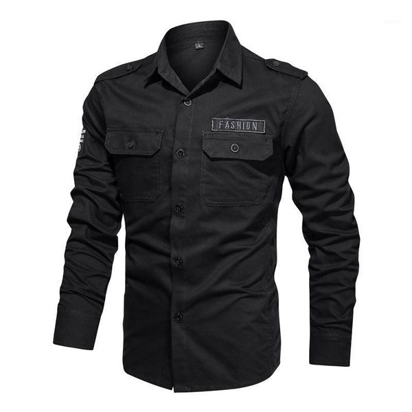 men's jackets spring military men shirt 100% cotton long sleeve shirts for epaulets mens army clothing1, Black;brown
men's jackets spring military men shirt 100% cotton long sleeve shirts for epaulets mens army clothing1, Black;brown