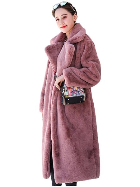 women's wool & blends winter women faux fur coat luxury long loose lapel overcoat thick warm plus size female plush, Black
women's wool & blends winter women faux fur coat luxury long loose lapel overcoat thick warm plus size female plush, Black