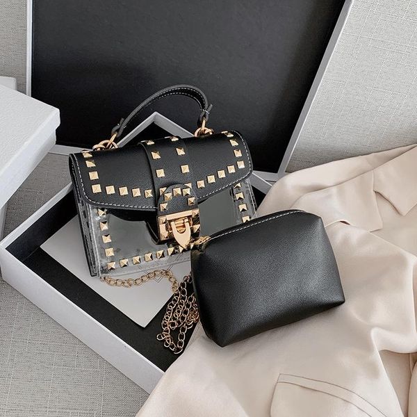 evening bags 2021 woman bag fashion rivet transparent chain small square shoulder diagonal universal female
evening bags 2021 woman bag fashion rivet transparent chain small square shoulder diagonal universal female