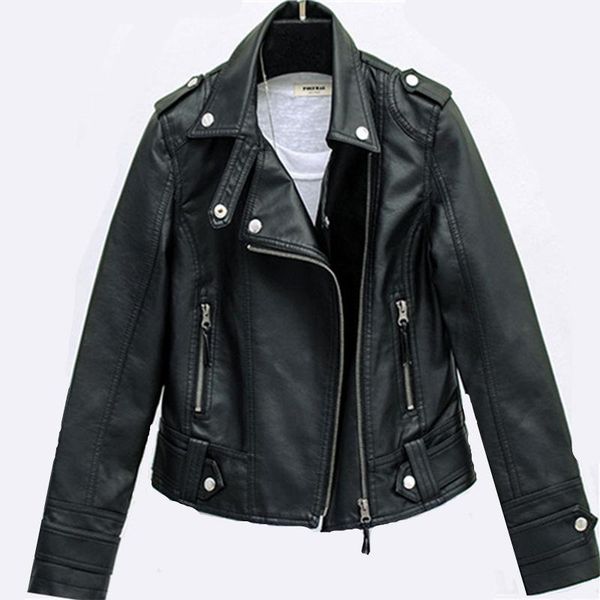 women's jackets pu short lapel leather jacket slim small fashion simple and generous cool girl 2021 spring autumn en*, Black;brown
women's jackets pu short lapel leather jacket slim small fashion simple and generous cool girl 2021 spring autumn en*, Black;brown