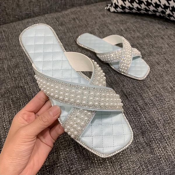 slippers summer women's shiny pearl casual flat outdoor flip-flops size 32-46, Black
slippers summer women's shiny pearl casual flat outdoor flip-flops size 32-46, Black