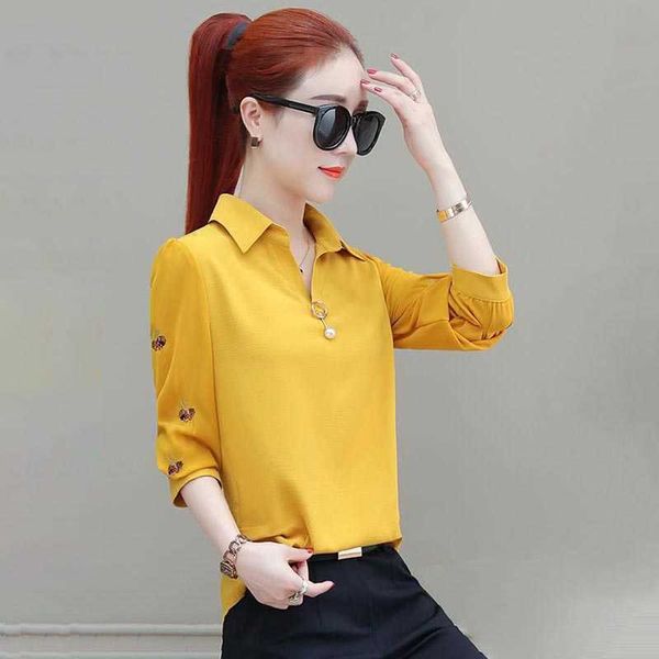 women spring summer style chiffon blouse shirts lady casual long sleeve turn-down collar embroidery blusas df3180 210609, White
women spring summer style chiffon blouse shirts lady casual long sleeve turn-down collar embroidery blusas df3180 210609, White
