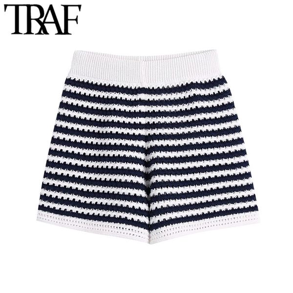 traf women chic fashion striped knitted shorts vintage high elastic waist female short pants mujer 210625, White;black
traf women chic fashion striped knitted shorts vintage high elastic waist female short pants mujer 210625, White;black