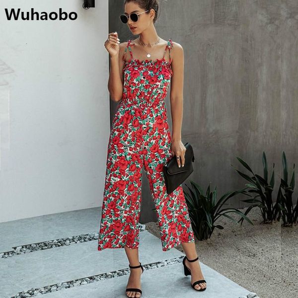 women's jumpsuits & rompers wuhaobo red floral print 2021 summer camisole backless ruffle women casual party midi wide leg pants, Black;white
women's jumpsuits & rompers wuhaobo red floral print 2021 summer camisole backless ruffle women casual party midi wide leg pants, Black;white