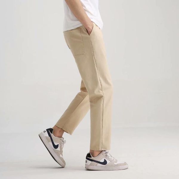 men's pants fashion solid color breathable straight leg trousers drawstring cropped sports casual, Black
men's pants fashion solid color breathable straight leg trousers drawstring cropped sports casual, Black