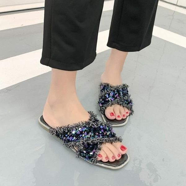 slippers summer 2021 sequins high-grade comfortable and fashionable flip-flops women large size, Black
slippers summer 2021 sequins high-grade comfortable and fashionable flip-flops women large size, Black