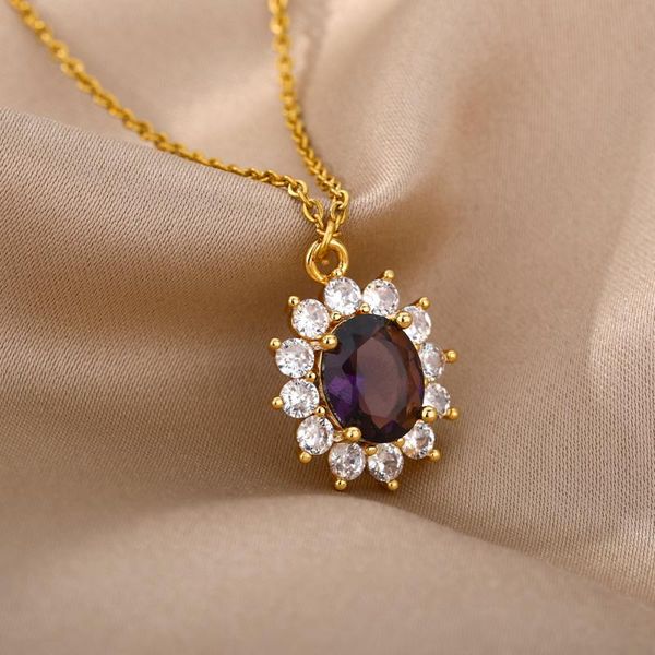 pendant necklaces luxury blue zircon necklace for women stainless steel cubic zirconia wedding engagement couple jewelry gift, Silver
pendant necklaces luxury blue zircon necklace for women stainless steel cubic zirconia wedding engagement couple jewelry gift, Silver