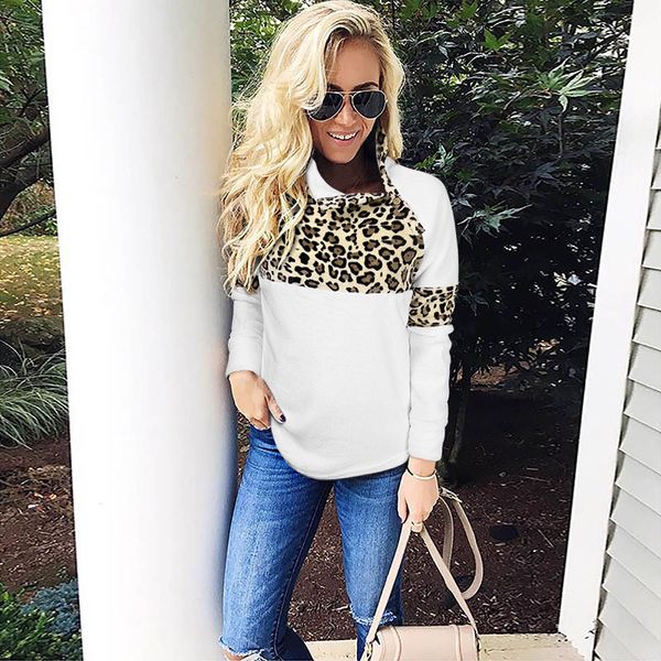 2021 women's casual leopard stitched long sleeve sweater women's fashion, Black;red 
2021 women's casual leopard stitched long sleeve sweater women's fashion, Black;red