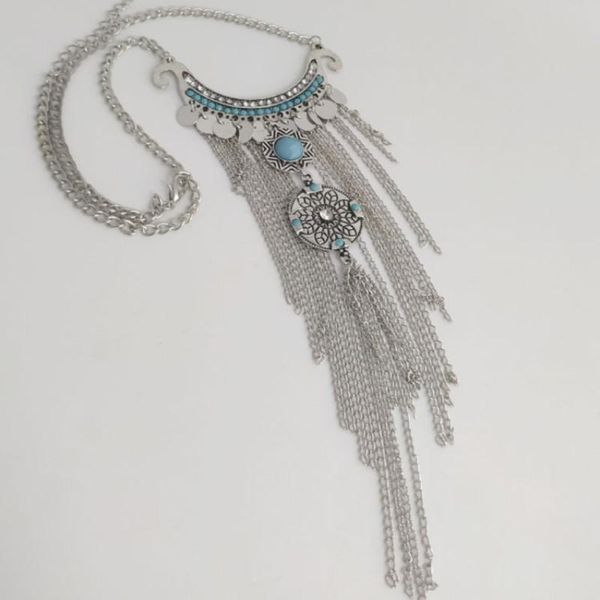 chains fashion retro choker necklace vintage multilayer tassel necklaces for women holiday jewelry gifts, Silver
chains fashion retro choker necklace vintage multilayer tassel necklaces for women holiday jewelry gifts, Silver