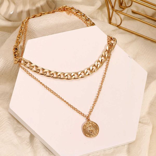 fnio punk layered chain necklace neck chains for women vintage exaggerated golden goth hoop metal 2021 clavicle jewelry, Silver
fnio punk layered chain necklace neck chains for women vintage exaggerated golden goth hoop metal 2021 clavicle jewelry, Silver