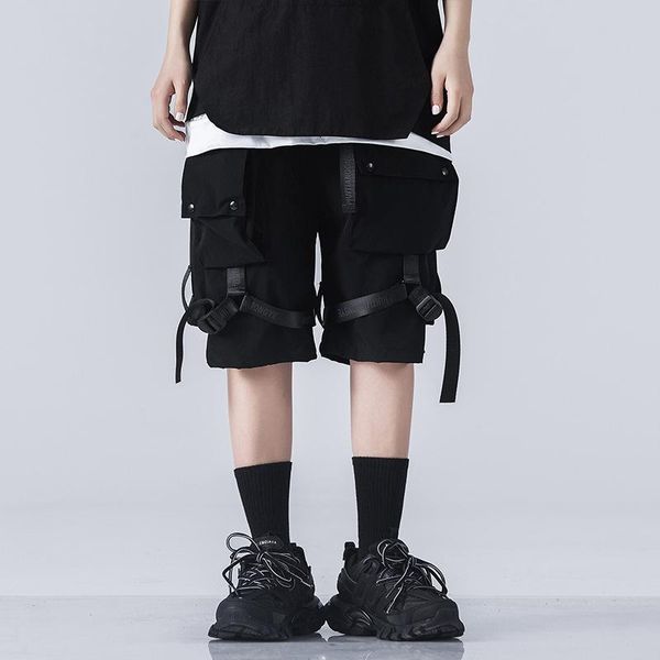 men's shorts summer harajuku streetwear casual joggers ribbons tactical sporty pockets hip hop cargo black men paratrooper short pants, White;black
men's shorts summer harajuku streetwear casual joggers ribbons tactical sporty pockets hip hop cargo black men paratrooper short pants, White;black