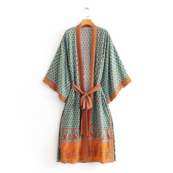 women's jackets early spring fashion cashew positioning printing long sleeve medium length waist tie cardigan kimono, Black;brown
women's jackets early spring fashion cashew positioning printing long sleeve medium length waist tie cardigan kimono, Black;brown