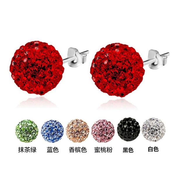 stud fine jewelry fashion 925 sterling silver earrings for women water shambala crystal ball classic simple accessory, Golden;silver
stud fine jewelry fashion 925 sterling silver earrings for women water shambala crystal ball classic simple accessory, Golden;silver
