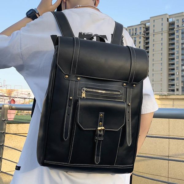 backpack women pu leather men rucksack vintage double ladies shoulder bag large capacity school backpacks daypack bagpack
backpack women pu leather men rucksack vintage double ladies shoulder bag large capacity school backpacks daypack bagpack