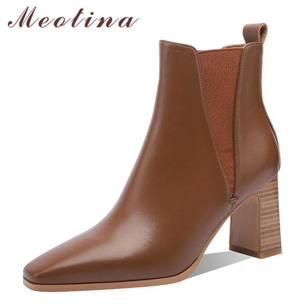 boots meotina women shoes genuine leather ankle pointed toe short thick high heel lady footwear 2021 autumn winter brown, Black
boots meotina women shoes genuine leather ankle pointed toe short thick high heel lady footwear 2021 autumn winter brown, Black