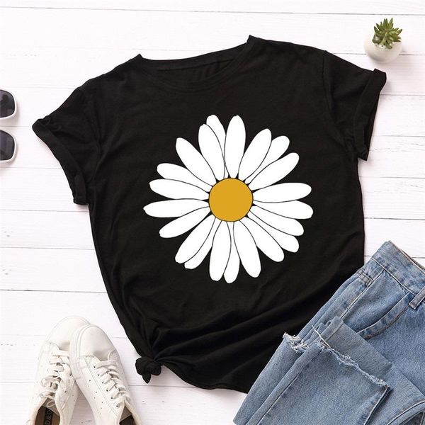 women's t-shirt 2021 oversized t shirt vintage daisy flower print cotton o neck short sleeve tees women summer loose casual tshirt, White
women's t-shirt 2021 oversized t shirt vintage daisy flower print cotton o neck short sleeve tees women summer loose casual tshirt, White