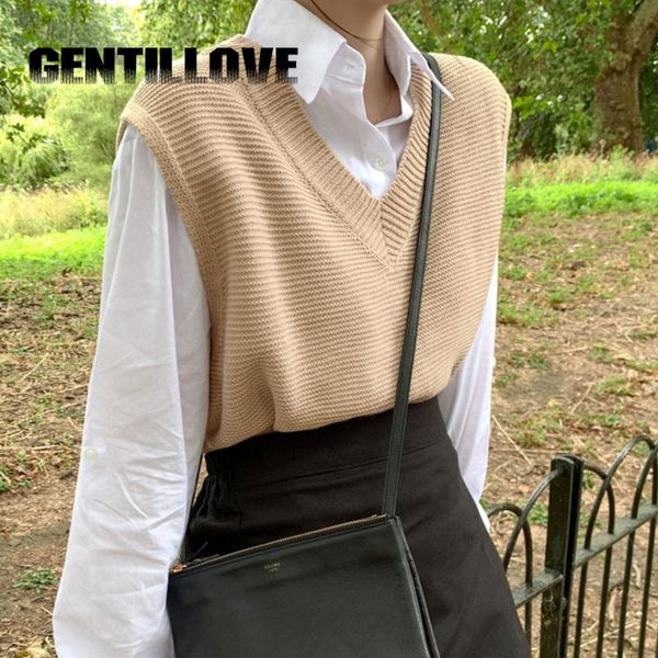 women's vests casual v neck women solid vest loose female sleeveless korean style outerwear all-match simple leisure warm sweater, Black;white
women's vests casual v neck women solid vest loose female sleeveless korean style outerwear all-match simple leisure warm sweater, Black;white
