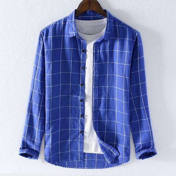 men's t-shirts cotton and linen plaid brand autumn long sleeve blue shirt for men casual fashion shirts male chemise camisa s400, White;black
men's t-shirts cotton and linen plaid brand autumn long sleeve blue shirt for men casual fashion shirts male chemise camisa s400, White;black