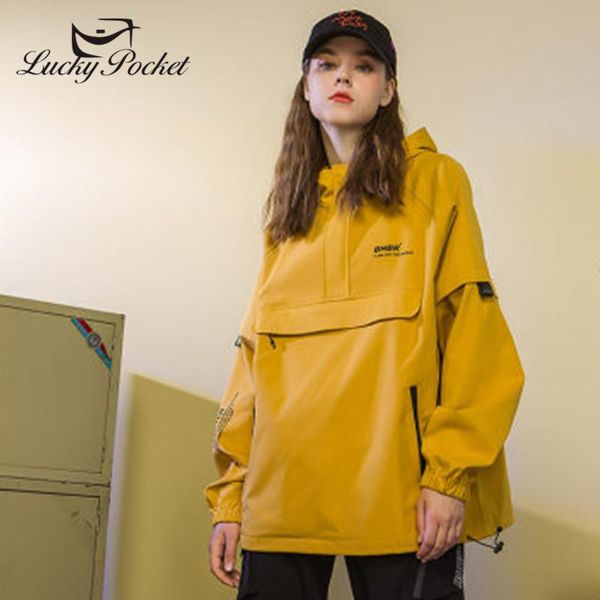 women's jackets women spring street style loose yellow hooded jacket ladies autumn fashion letter plus size tooling coat casual zy141, Black;brown
women's jackets women spring street style loose yellow hooded jacket ladies autumn fashion letter plus size tooling coat casual zy141, Black;brown