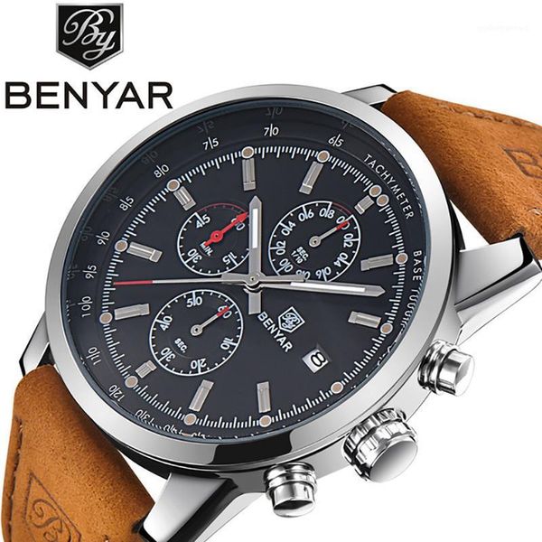 wristwatches 2021 benyar men watch fashion chronograph sport mens watches military quartz clock relogio masculino, Slivery;brown
wristwatches 2021 benyar men watch fashion chronograph sport mens watches military quartz clock relogio masculino, Slivery;brown