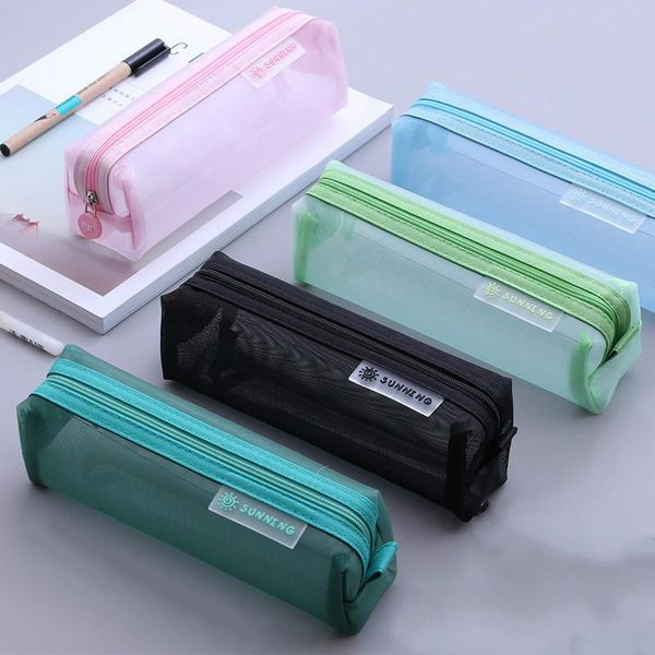 pencil bags transparent stationery bag student examination dedicated nylon mesh pen case large capacity pouch school supplies
pencil bags transparent stationery bag student examination dedicated nylon mesh pen case large capacity pouch school supplies
