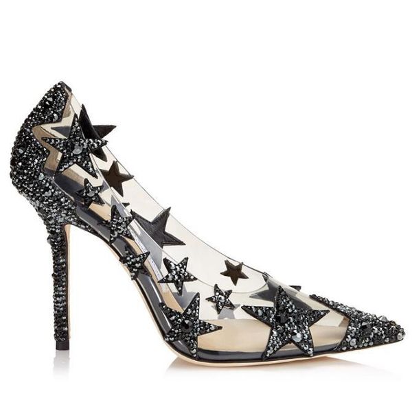 dress shoes 2021 spring selling high heel shoe five-pointed stars thin heels wedding woman crystal embellished pvc, Black
dress shoes 2021 spring selling high heel shoe five-pointed stars thin heels wedding woman crystal embellished pvc, Black