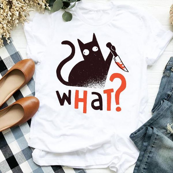cat mujer camisetas cartoon 90s womens t shirt fall halloween print tee female clothes graphic, White
cat mujer camisetas cartoon 90s womens t shirt fall halloween print tee female clothes graphic, White