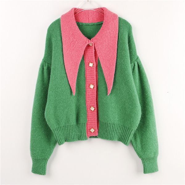 knits contrast lapel knitted autumn winter pointed collar cute sweater fashion short cardigan, White
knits contrast lapel knitted autumn winter pointed collar cute sweater fashion short cardigan, White
