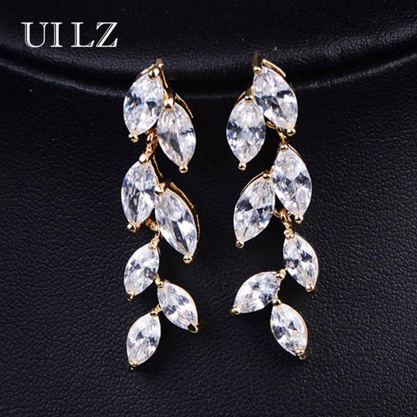 dangle & chandelier uilz white cz zircon crystal earrings gold color leaf drop for women engagement jewelry ue512, Silver
dangle & chandelier uilz white cz zircon crystal earrings gold color leaf drop for women engagement jewelry ue512, Silver