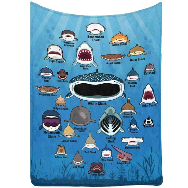 Love Letter Message Blanket Diferentes Variedades of Shark in Ocaen Sea Blanket for Couch Bed Chair
Love Letter Message Blanket Diferentes Variedades of Shark in Ocaen Sea Blanket for Couch Bed Chair