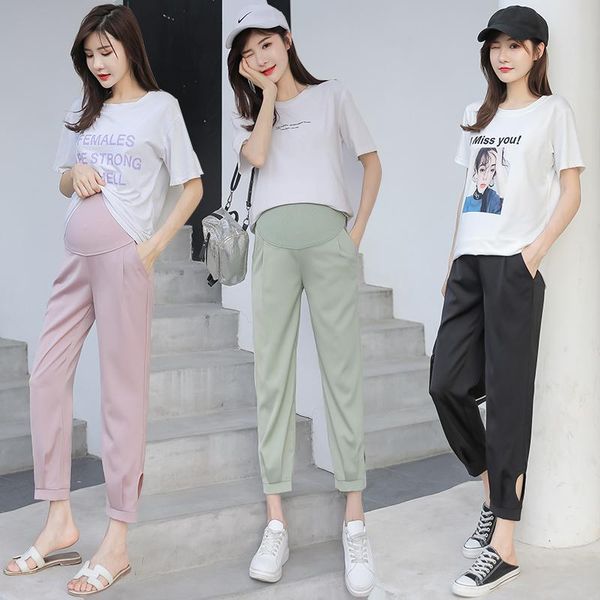 maternity bottoms summer fashion pants 9/10 length thin casual belly for pregnant women ol formal work pregnancy trousers, White
maternity bottoms summer fashion pants 9/10 length thin casual belly for pregnant women ol formal work pregnancy trousers, White