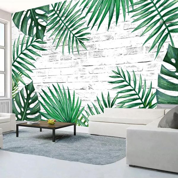 wallpapers custom 3d po wallpaper white brick wall green leaf watercolor mural modern living room sofa bedroom tv background home decor
wallpapers custom 3d po wallpaper white brick wall green leaf watercolor mural modern living room sofa bedroom tv background home decor