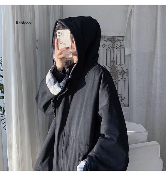 women's jackets women retro loose zipper hooded spring college harajuku trendy all-match cozy minimalist classic leisure outwear, Black;brown
women's jackets women retro loose zipper hooded spring college harajuku trendy all-match cozy minimalist classic leisure outwear, Black;brown
