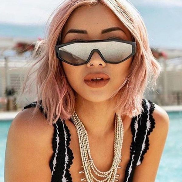 sunglasses 95224 trend one piece women's personality irregular frame men's glasses, White;black
sunglasses 95224 trend one piece women's personality irregular frame men's glasses, White;black
