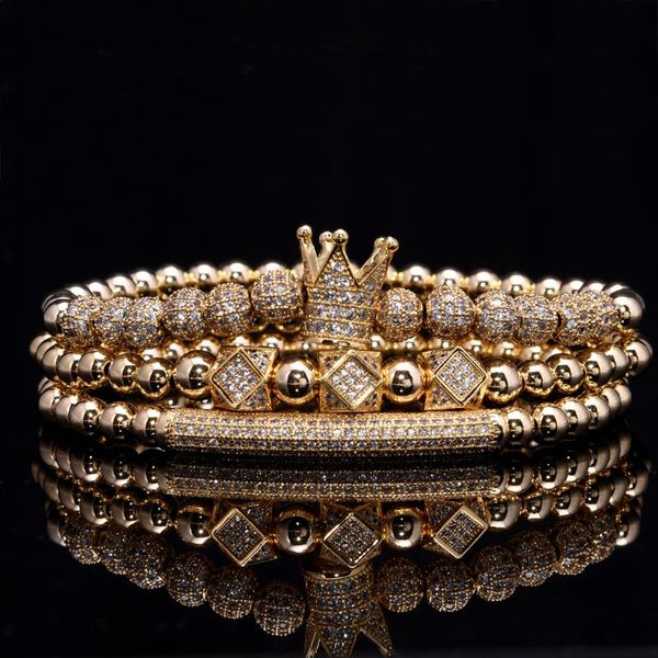 morooki 3pcs/set luxury gold beads royal king crown dice charm cz ball bracelet mens fashion bracelets & bangles multi size, Golden;silver
morooki 3pcs/set luxury gold beads royal king crown dice charm cz ball bracelet mens fashion bracelets & bangles multi size, Golden;silver