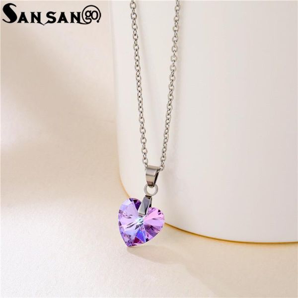 pendant necklaces crystal love heart necklace for women girls stainless steel chain lover jewelry gifts, Silver
pendant necklaces crystal love heart necklace for women girls stainless steel chain lover jewelry gifts, Silver