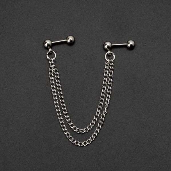 stud 1 pcs punk stainless steel beads ball earrings cartilage ear wrap double chain piercing kpop, Golden;silver
stud 1 pcs punk stainless steel beads ball earrings cartilage ear wrap double chain piercing kpop, Golden;silver